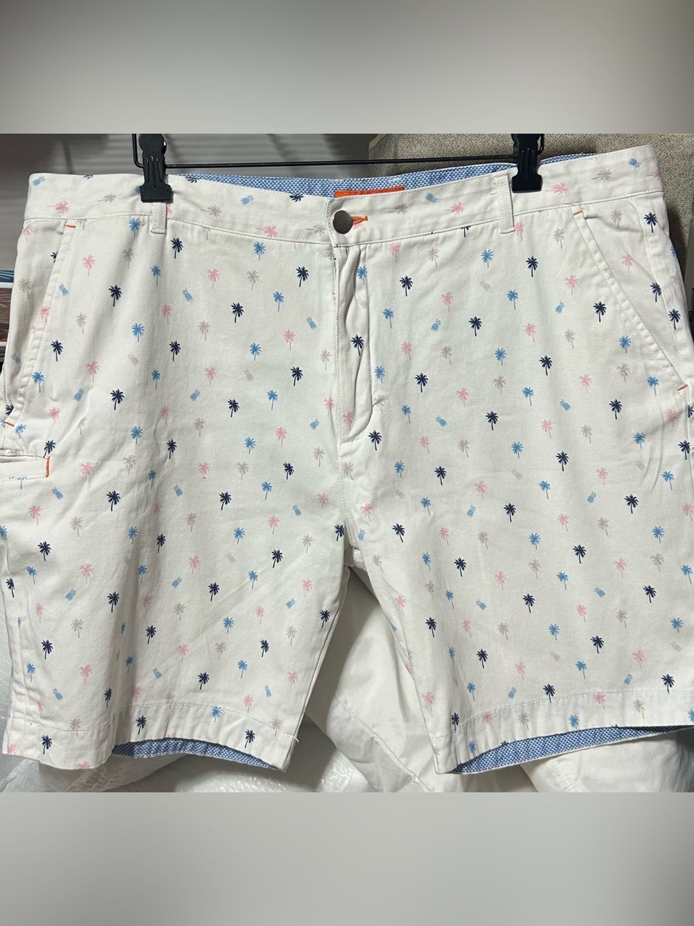 TALLIA Sport Orange and Light Blue Waistband Shorts